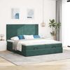 vidaXL Ottoman-Bett mit Matratzen & LEDs Dunkelgrün 160x200 cm Samt 3314600 Bild 4