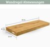 Wandregal Holz schwebend KYLO - Eichenholz Massiv | Bücherregal Schwebendes Regal Hängeregale für Wohnzimmer | 60x22x4cm Bild 2