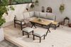 Merax Gartenlounge-Set 6-teilig, Gartenmöbel-Set 7 Personen, Gartensofa mit Ablage, Balkonmöbelset Gartengarnitur Terassenmöbelset mit Kissen, Beige Bild 3