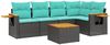 vidaXL 6-tlg. Garten-Sofagarnitur mit Kissen Schwarz Poly Rattan 3226792 Bild 2