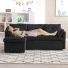 3-Sitzer Schlafsofa B 206 x T 108 x H 66 cm aus Cord mit Stauraum und wechselbarer Ottomane Bild 3