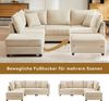 Big-Sofa mit Rückenkissen, Zierkissen, loser Rückenkissen und Zierkissen, 5-Sitzer Sofa, Leinen Bezug Bild 5