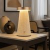 LED Tischleuchte, Akku, Touch, Travertine Stein, H 16 cm Bild 2