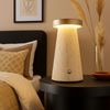 LED Tischleuchte, Akku, Touch, Travertine Stein, H 16 cm Bild 3