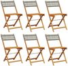 vidaXL Gartenstühle 6 Stk. Klappbar Grau Poly Rattan & Massivholz 3214596 Bild 2