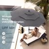 PHI VILLA Sonnenschirm, Ideal für Rasenflächen, Pools und Gartenterrassen, Mit 8 starken Schirmknochen Bild 2