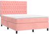 vidaXL Boxspringbett mit Matratze Rosa 140x200 cm Samt 3143210 Bild 3