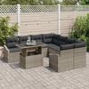 vidaXL Gartensofa-set mit Kissen 9 pcs Grau Poly-Rattan 3348975 Bild 3