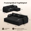 Patbrela Ecksofa mit Schlaffunktion, L-Form Ausziehbares Sofa mit Stauraum, Extra tiefe Sitzfläche, Links/Rechts montierbare Ottomane Bild 2