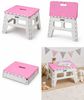 Klappbarer Kindertisch / Kinderhocker platzsparend & stabil Pink-Weiß Bild 2