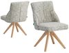 DUBI Möbel Polsterstuhl MIRELA 2er-Set (2 St), 360° drehbar Massivholz Eiche Natur 2er-Set Bild 4