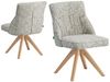 DUBI Möbel Polsterstuhl MIRELA 2er-Set (2 St), 360° drehbar Massivholz Eiche Natur 2er-Set Bild 5
