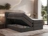 Boxspringbett INERO KING, 7 -Zonen-Multipocket-Matratze H4 und Topper Visco, zwei Bettkästen, Doppelbett, Stauraum - 160x200 - Dunkelgrau Velvet Bild 4