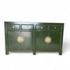 Chinesisches Sideboard Grün Krokodilgrün Messingbeschlag vintage schlicht Schrank Kommode Kolonial-Stil Antik-Stil Lowboard asiatisch orientalisch Fernost shabby-chic Landhaus Bild 3