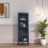 Vitrinenschrank Säkylä Stahl 150x50x35 cm Navyblau [en. casa] Bild 2