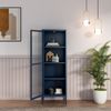 Vitrinenschrank Säkylä Stahl 150x50x35 cm Navyblau [en. casa] Bild 3