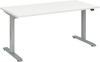 Schreibtisch >e-desk< in weiss/alu - 120x72x72 (B/H/T) elektrisch verstellbar Bild 4