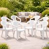 8x Outdoor Stapelstuhl Bistrostuhl Gartenstuhl Ischia Weiß Kunststoff Bild 2