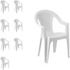 8x Outdoor Stapelstuhl Bistrostuhl Gartenstuhl Ischia Weiß Kunststoff Bild 3