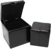 2er Set Hocker Sitzwürfel Sitzhocker Aufbewahrungsbox Onex, Leder + Kunstleder, 45x44x44cm MVG-zertifiziert ~ schwarz Bild 3