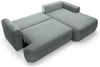 Selsey 'Ovo' Ecksofa mit Schlaffunktion, Stauraum und Samtbezug, grau, rechts, 93 x 260 x 165 cm Bild 3