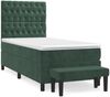 vidaXL Boxspringbett mit Matratze Dunkelgrün 90x200 cm Samt 3138004 Bild 2