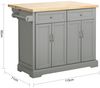SoBuy FKW71-HG Kücheninsel, MDF, Lackiert, Grau, 115 x 92 x 71 cm Bild 3