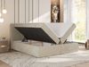 Boxspringbett AVERTA 180 x 200 cm mit Bettkasten und Topper, Doppelbett mit Bonnell-Federkernmatratze, gepolstertem Kopfteil, Stauraum, modernes Schlafzimmer Bett - Beige Schenille glatt - H4 Bild 3