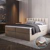 Palermo Boxspringbett mit Bettkästen H3 Matratze mit Topper (Beige, 200x200 cm) Bild 2