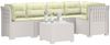 vidaXL 5-Sitzer Gartensofa mit Kissen Rattan-Look PP Weiß 3444094 Bild 2