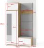 Garderoben-Set Aura Version 3:Kleiderschrank mit Polsterpaneelen, Schuhschrank, Hängeschrank Eingangsbereich (weiß/Artisan-Eiche /Trinity 14), 225 x 40 x 140 cm, Schwarz Bild 2