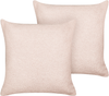 Kissen 2er Set Ohne Muster LEUZEA Bouclé 45 x 45 cm Pastellrosa Bild 4