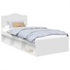 vidaXL Bettrahmen mit Kopfteil Weiß 90 x 190 cm Massives Kiefernholz 3412952 Bild 2