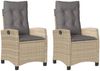 vidaXL Gartensessel Kissen 2Stk. Verstellbar Beigemischung Poly Rattan 365221 Bild 2