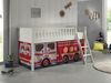 Kinderbett Karyl 208x114x135 Massivholz Weiß Textilset Feuerwehr Bild 2