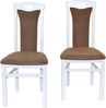 Esszimmerstuhl 2er Set Massivholz Buche weiß braun gepolstert Kunstleder & Stoff mit Griffmulde – stabil & modern Bild 5