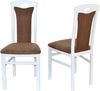 Esszimmerstuhl 2er Set Massivholz Buche weiß braun gepolstert Kunstleder & Stoff mit Griffmulde – stabil & modern Bild 3