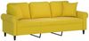 vidaXL 3-Sitzer-Sofa mit Zierkissen Gelb 180 cm Samt 3200961 Bild 3