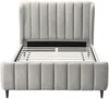 Vente-unique Bett CASAGOTI Stoff Grau, 222x138,5x193,5 cm Bild 3