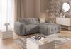 Modernes Ecksofa mit Ottomane rechts, markante Steppungen, Chenille Braun Taupe, 234 x 161 x 79 cm Bild 3