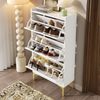 Flurschrank 63x24x120 cm - Eleganter Schuhschrank mit goldenen Akzenten Bild 4