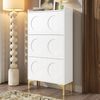 Flurschrank 63x24x120 cm - Eleganter Schuhschrank mit goldenen Akzenten Bild 5