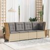 vidaXL Garten-Ecksofa mit Kissen Beige Poly Rattan 368985 Bild 3
