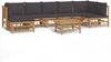 vidaXL 8-tlg. Garten-Lounge-Set mit Dunkelgrauen Kissen Bambus 3155238 Bild 2