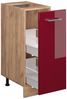 Vicco Küchenschrank Küchenzeile R-Line, Bordeaux Hochglanz, Apothekerschrank 30 cm, ohne AP Bild 4
