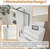 Praktischer Schuhschrank mit Garderobenfunktion in modernem Weiß-Schwarz-Design - Geräumiger Stauraum mit 4 Schubladen 3 Ablagefächern và Kleideraufhängung - Stabile Kommode aus hochwertiger Spanplatte và Metall für Flur Diele Wohnzimmer - Mit Kippsich... Bild 4
