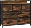 Kommode 98x29x85 cm, 7 Stoffschubladen, Stahlrahmen, braun im Industrialstil Bild 2