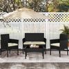 Yaheetech Balkonset Gartenmöbel-Set 4-er Set Rattanmöbel für 4 Personen, Gartengarnitur aus Zweisitzer-Sofa & 2 Einzelsofas & Kaffeetisch Bild 2