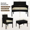 Yaheetech Balkonset Gartenmöbel-Set 4-er Set Rattanmöbel für 4 Personen, Gartengarnitur aus Zweisitzer-Sofa & 2 Einzelsofas & Kaffeetisch Bild 3
