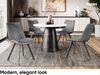 MEBLINI Esstisch Rund Ausziehbar aus Metall - 100-176x77cm - LAMORE - Weiß Matt/Schwarz Matt - Loft - Esszimmertisch Modern - Küchentisch - Ausziehtisch - Round Dining Table - Esszimmertische - Weiß Matt/Schwarz Matt Bild 2